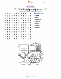 İlk Olimpiyat Oyunları yazdırılabilir çalışma sayfası önizlemesi