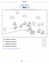 Aperçu de la feuille de travail imprimable Zeus et la Création des Dieux Olympiens