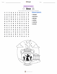 Anteprima della scheda stampabile di Zeus e la Creazione degli Dei Olimpici