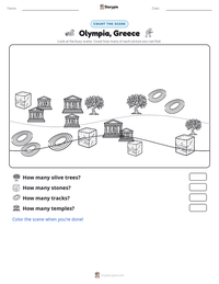 Olympia, Greece printable worksheet preview