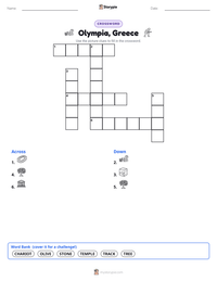 Olympia, Greece printable worksheet preview