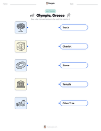 Olympia, Greece printable worksheet preview