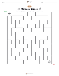 Olympia, Greece printable worksheet preview
