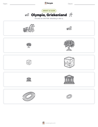 Olympia, Griekenland afdrukbare werkblad voorbeeld