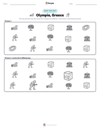 Olympia, Greece printable worksheet preview