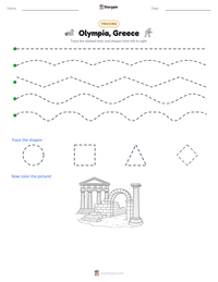 Olympia, Greece printable worksheet preview