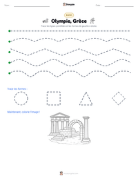 Aperçu de la feuille de travail imprimable Olympie, Grèce