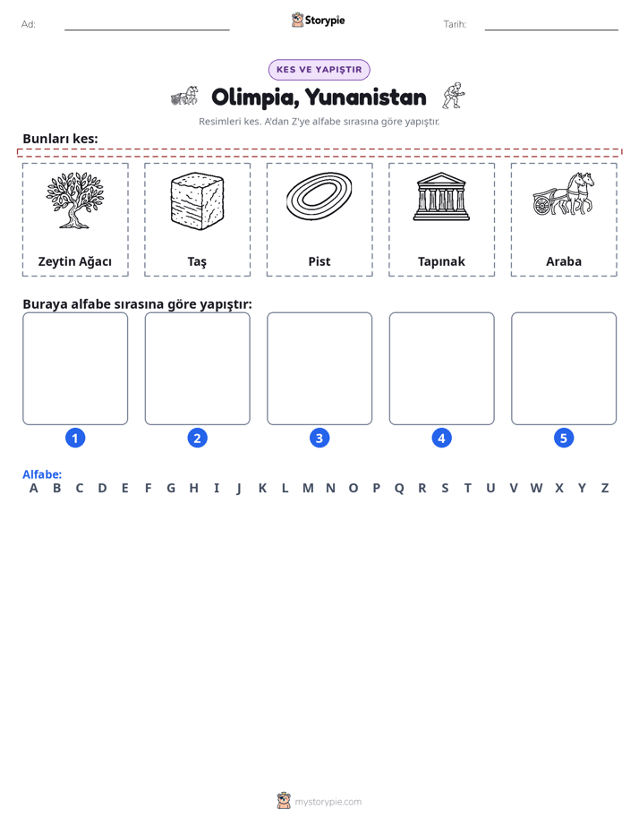Kes & Yapıştır Alfabe