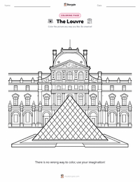 The Louvre coloring page for kids