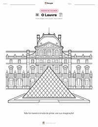 Página de colorir O Louvre para crianças