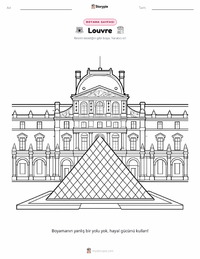 Louvre Müzesi çocuklar için boyama sayfası