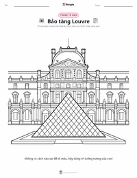 Trang tô màu Bảo tàng Louvre cho trẻ em
