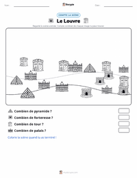 Aperçu de la feuille de travail imprimable Le Louvre