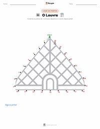 Prévia da folha de atividades imprimível O Louvre