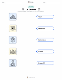 Feuille de travail imprimable Le Louvre pour les enfants