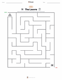 The Louvre printable worksheet preview