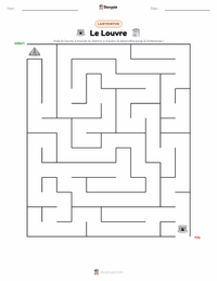 Aperçu de la feuille de travail imprimable Le Louvre