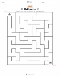 Het Louvre afdrukbare werkblad voorbeeld