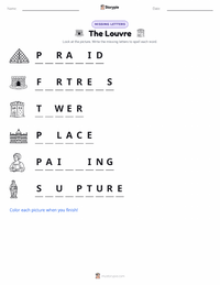 The Louvre printable worksheet preview