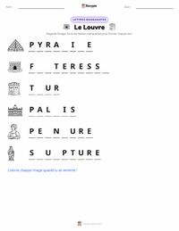 Aperçu de la feuille de travail imprimable Le Louvre