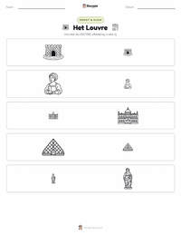 Het Louvre afdrukbare werkblad voorbeeld