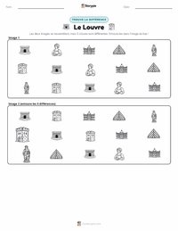 Aperçu de la feuille de travail imprimable Le Louvre