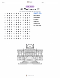 The Louvre printable worksheet preview
