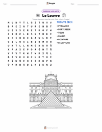 Aperçu de la feuille de travail imprimable Le Louvre