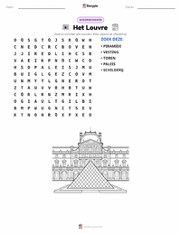 Het Louvre afdrukbare werkblad voorbeeld