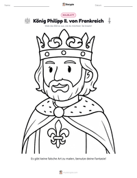 König Philipp II. von Frankreich druckbare Arbeitsblatt Vorschau