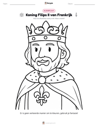 Koning Filips II van Frankrijk afdrukbare werkblad voorbeeld