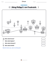 König Philipp II. von Frankreich druckbare Arbeitsblatt Vorschau