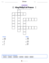 King Philip II of France printable worksheet preview