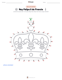 Vista previa de la hoja de trabajo imprimible de Rey Felipe II de Francia