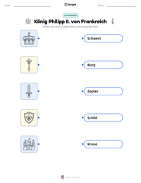 König Philipp II. von Frankreich druckbare Arbeitsblatt Vorschau