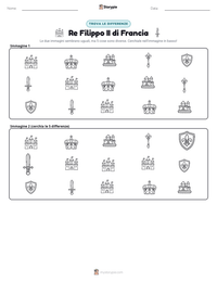 Anteprima della scheda stampabile di Re Filippo II di Francia