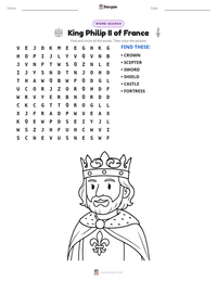King Philip II of France printable worksheet preview