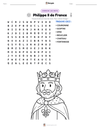 Aperçu de la feuille de travail imprimable Philippe II de France
