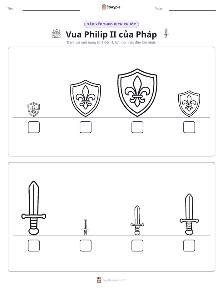 Thứ Tự Kích Thước
