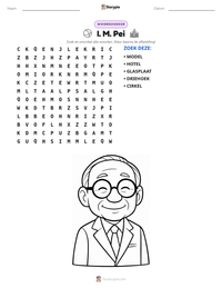 I. M. Pei afdrukbare werkblad voorbeeld
