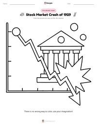 Stock Market Crash of 1929 coloring page for kids