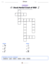 Stock Market Crash of 1929 printable worksheet preview