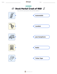 Stock Market Crash of 1929 printable worksheet for kids