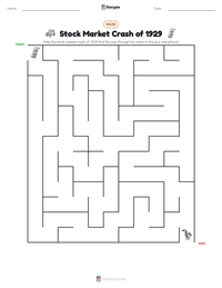 Stock Market Crash of 1929 printable worksheet preview