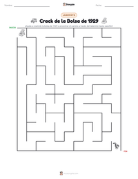Vista previa de la hoja de trabajo imprimible de Crack de la Bolsa de 1929