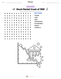 Stock Market Crash of 1929 printable worksheet preview