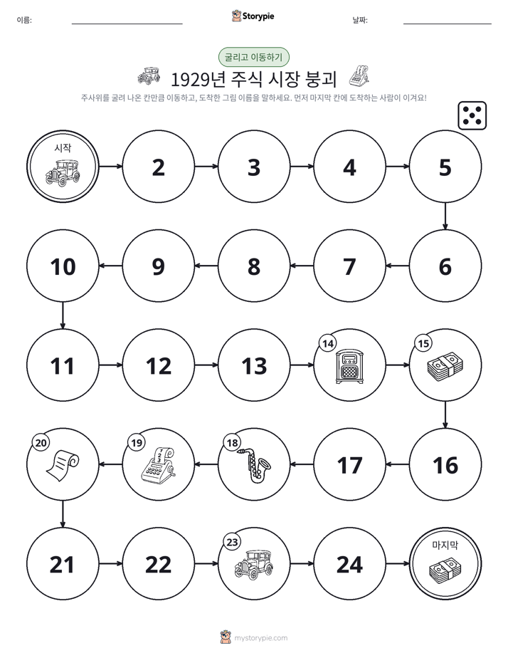 주사위 굴리고 이동하기 게임