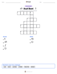 Dust Bowl printable worksheet preview