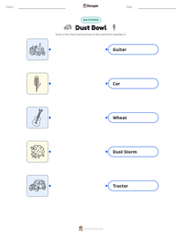 Dust Bowl printable worksheet for kids