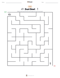 Dust Bowl printable worksheet preview
